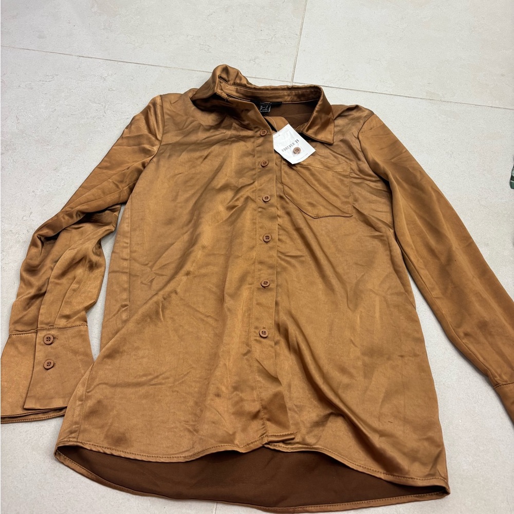 Forever 21 Brown Button-Up Blouse